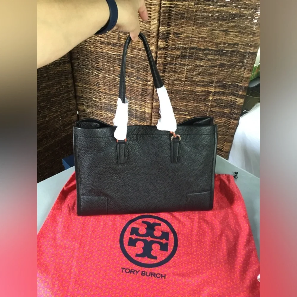 TORY BURCH LARGE LEATHER TOTE WITH MUCH SPACE INNER POCKETS LARGE DUST BAG - Picture 7 of 16